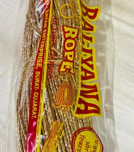 Close-up texture of golden braided rope by Baliyana Rope